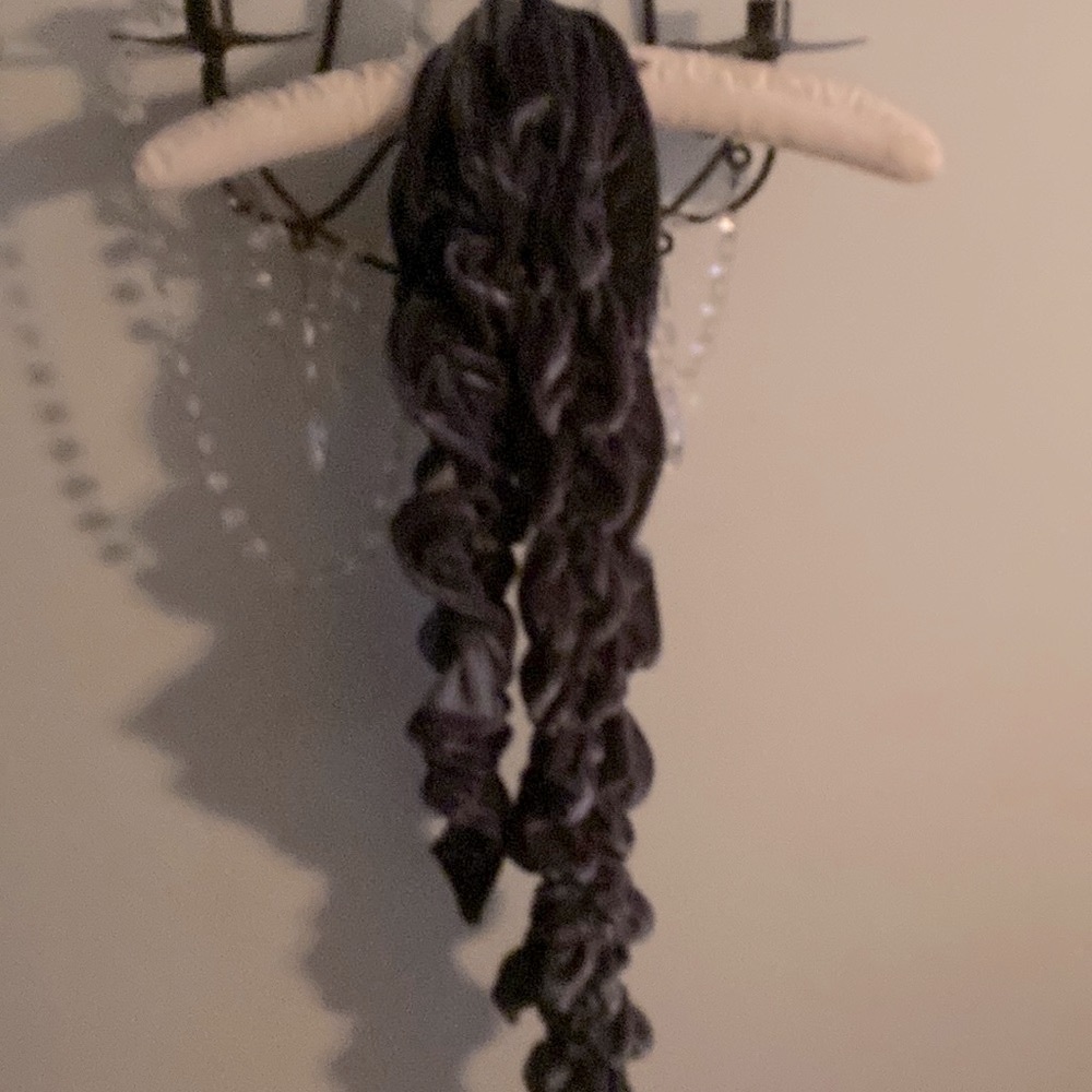 Dark gray ruffle scarf